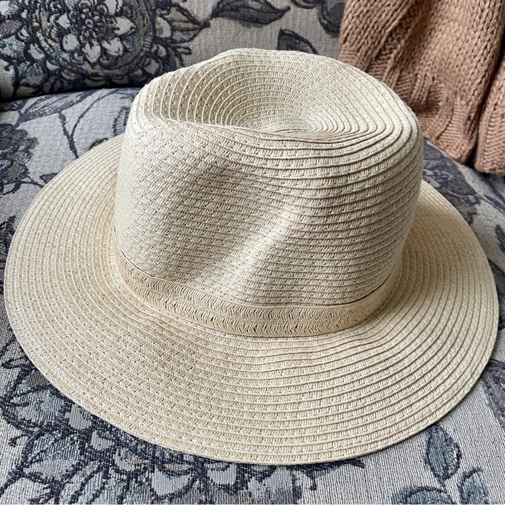 🎯3/$10 Shade & Shore Cream Paper Straw Adjustable Packable Crushable Floppy Hat